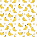 Pattern with yallow bananas Royalty Free Stock Photo